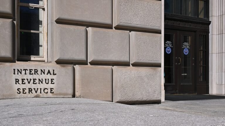 Entrance to the IRS building in Washington, DC, photographed in October 2026 for context on 2027 HSA contribution limits.