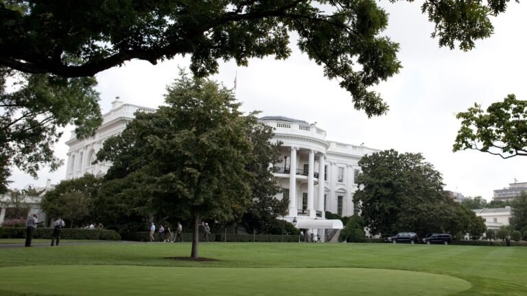 The White House South Portico and lawn in a 2009 archival photograph.