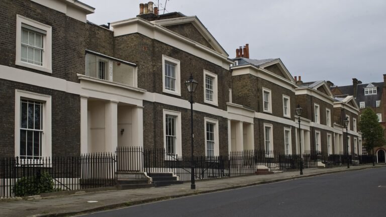 Terraced homes at Lloyd Square in London, photographed in April 2014.
