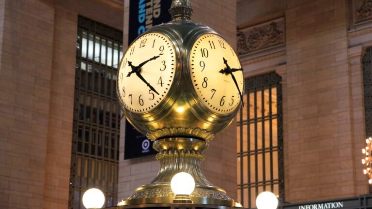 Grand Central Terminal clock in New York City in an archive photograph, illustrating daylight saving time 2026 in the United States.